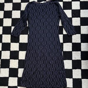 Boden Purple Geometric Long Sleeve Sweater Dress | US 10L